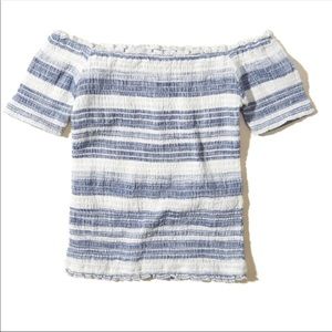 Striped off Shoulder Crop Top